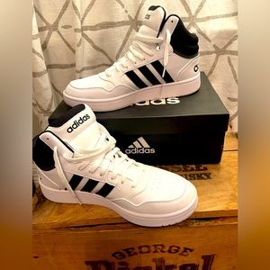 adidas Men’s Hoops 3.0 Mid Basketball Shoe Core Black/White